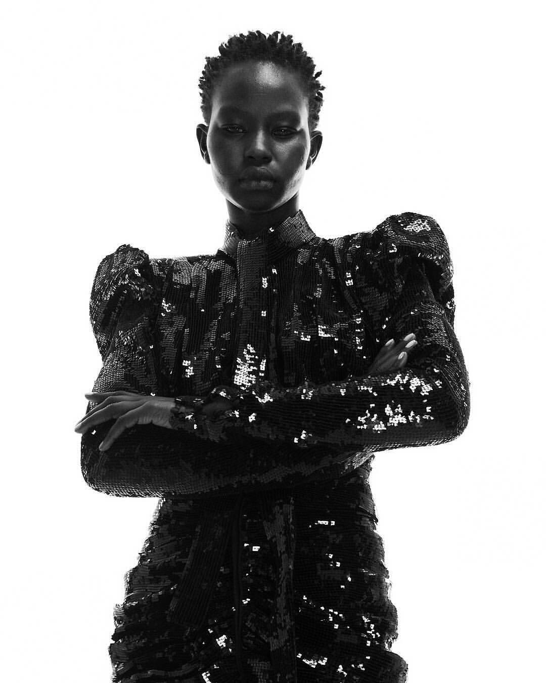 model in black and white for photographer
